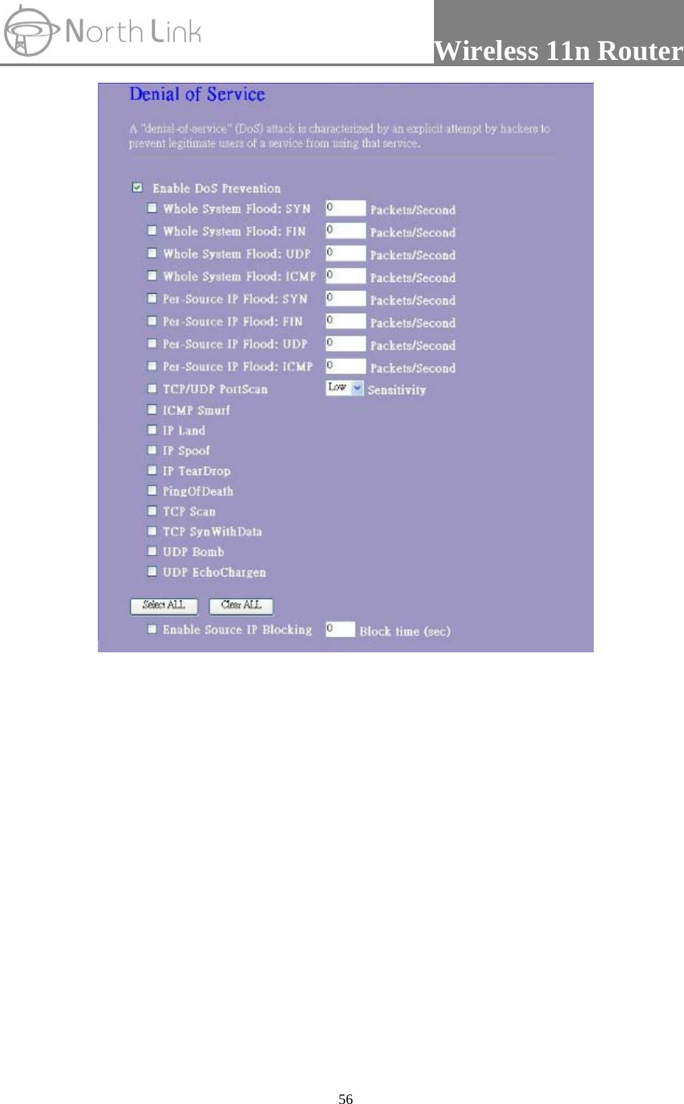                 Wireless 11n Router   56   