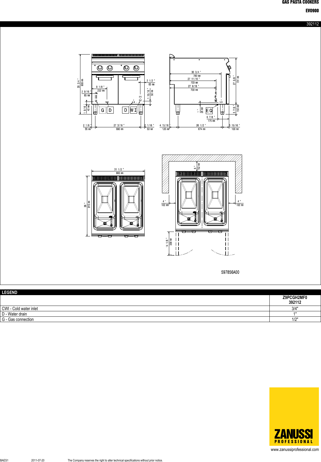 Page 4 of 4 - Zanussi EVO900 GAS PASTA COOKERS User Manual  To The 9ef64df4-bf46-4bf2-aeac-7d588519a5ef