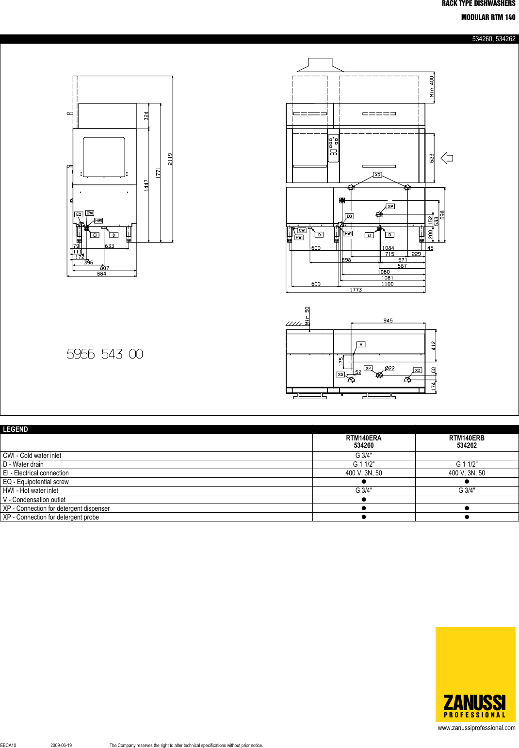 Page 3 of 4 - Zanussi Zanussi-534260-Brochure- RACK TYPE DISHWASHERS  Zanussi-534260-brochure