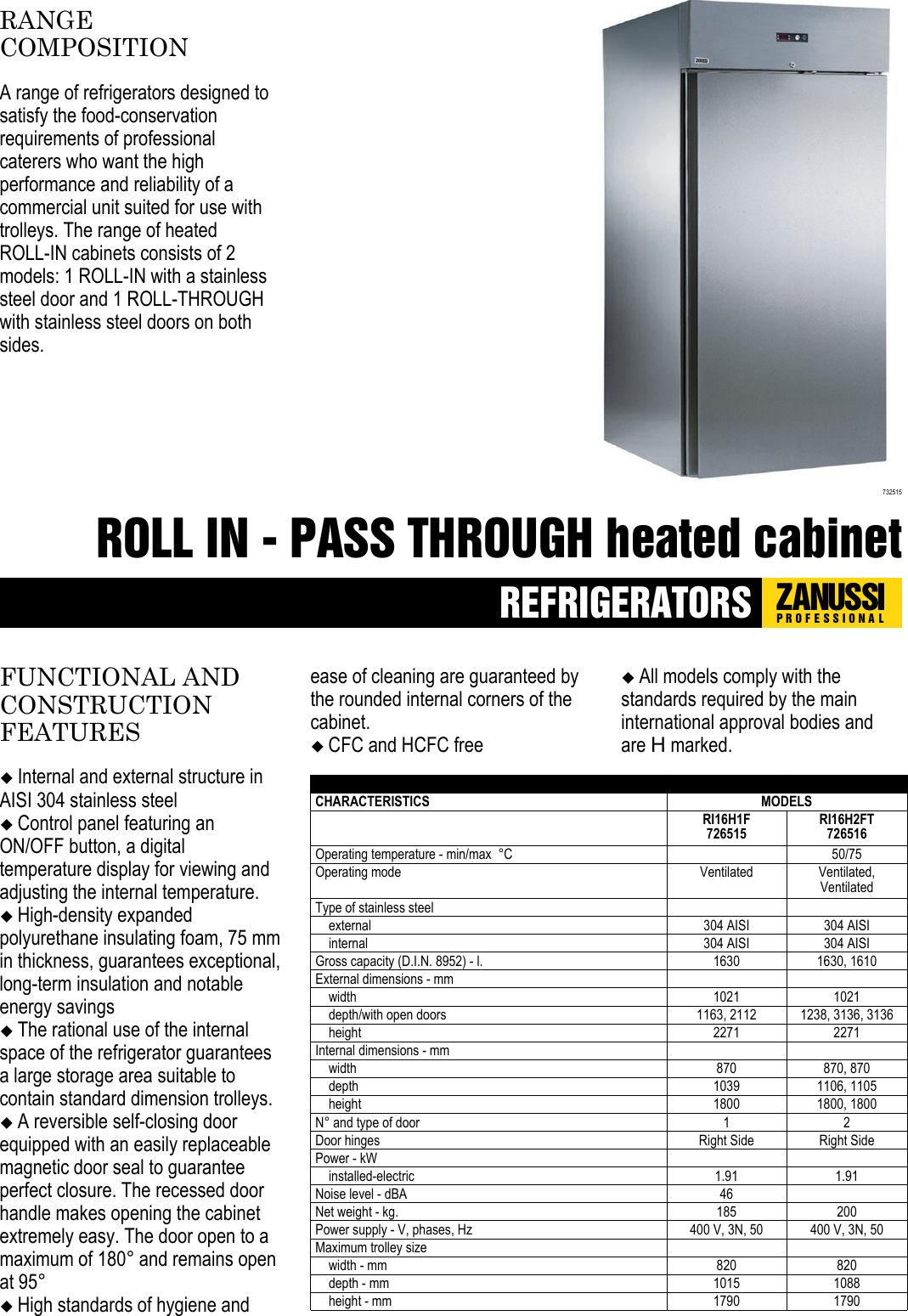 Page 1 of 2 - Zanussi Zanussi-726515-Brochure- REFRIGERATORS  Zanussi-726515-brochure