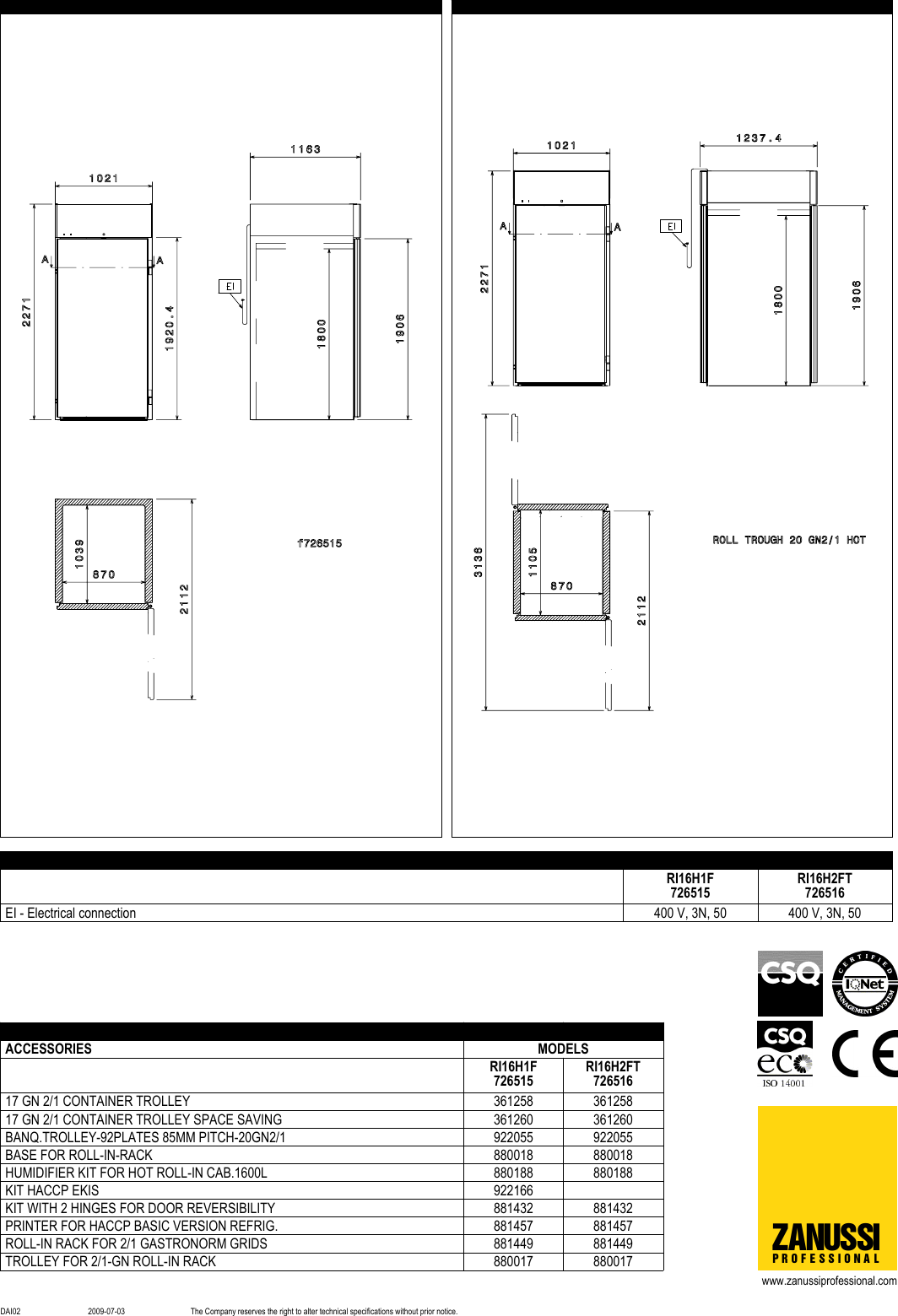 Page 2 of 2 - Zanussi Zanussi-726515-Brochure- REFRIGERATORS  Zanussi-726515-brochure