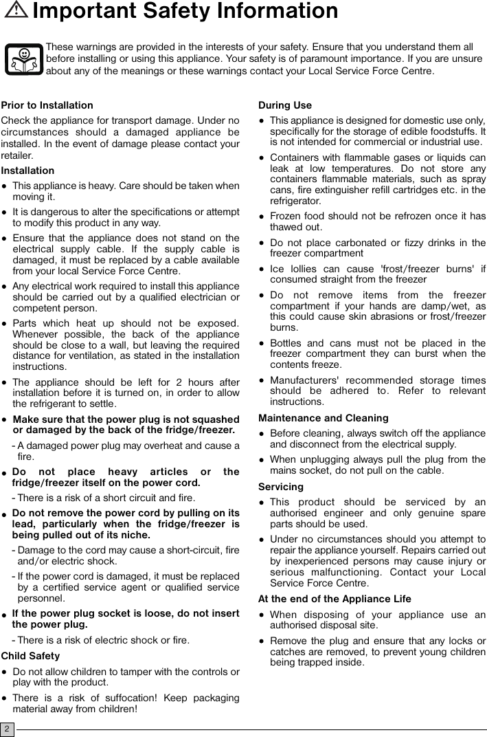 Page 2 of 12 - Zanussi Zanussi-Zfc-11-Je-Users-Manual- 820_41_89_66_01verzio.qxp  Zanussi-zfc-11-je-users-manual