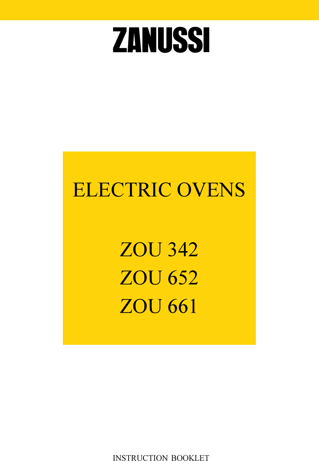 Page 1 of 12 - Zanussi Zanussi-Zou-342-Users-Manual-  Zanussi-zou-342-users-manual