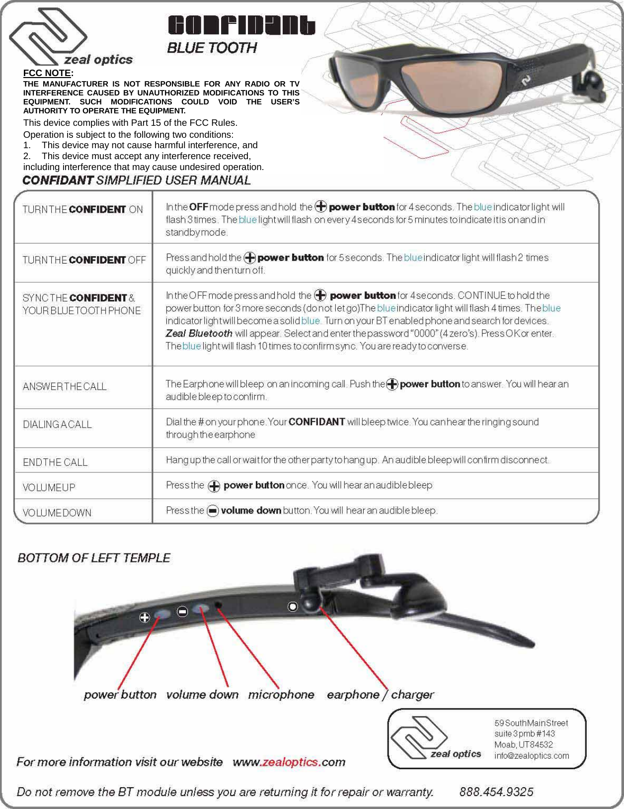 bluetooth sunglasses user manual