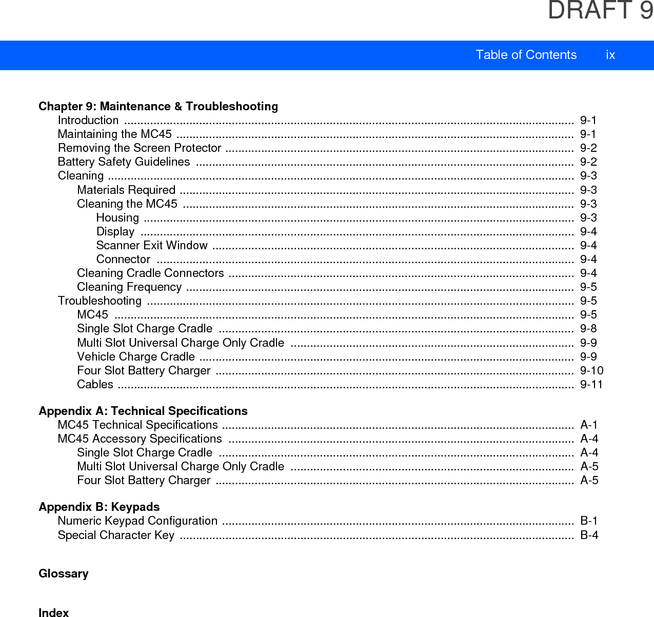 DRAFT 9x MC45 User Guide