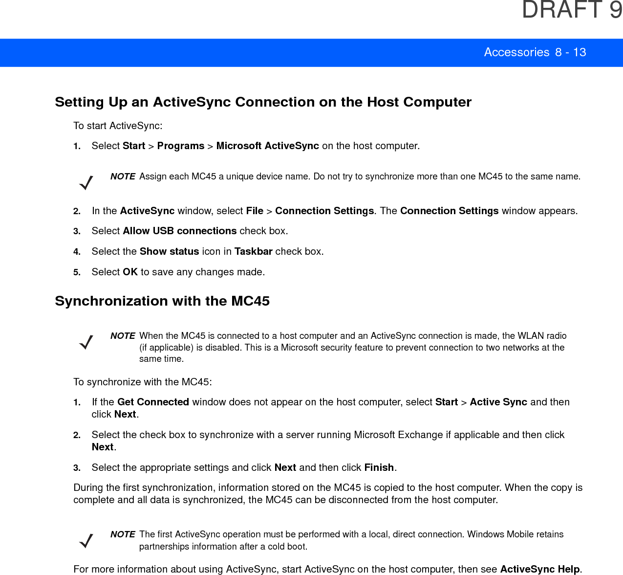 DRAFT 98 - 14 MC45 User Guide