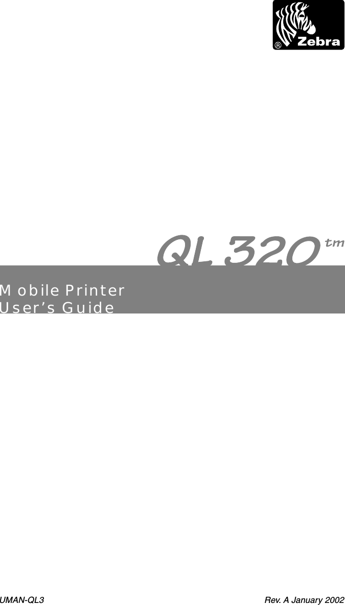 Mobile PrinterUser’s GuideUMAN-QL3  Rev. A January 2002