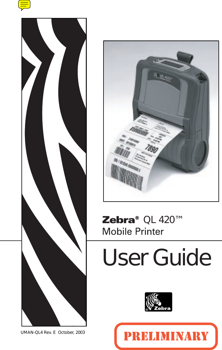User GuideQL 420™UMAN-QL4 Rev. E  October, 2003