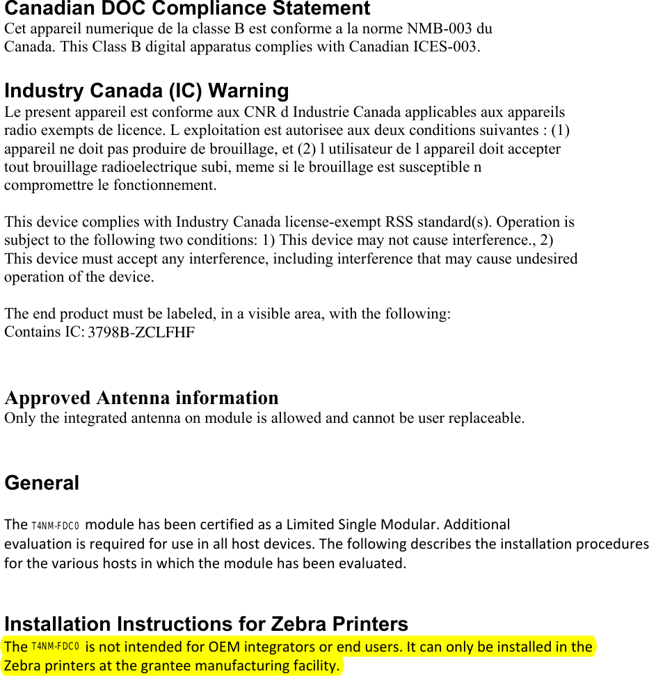 Page 2 of Zebra Technologies MD-ZCLFHF LF/HF Module User Manual Installation Guide
