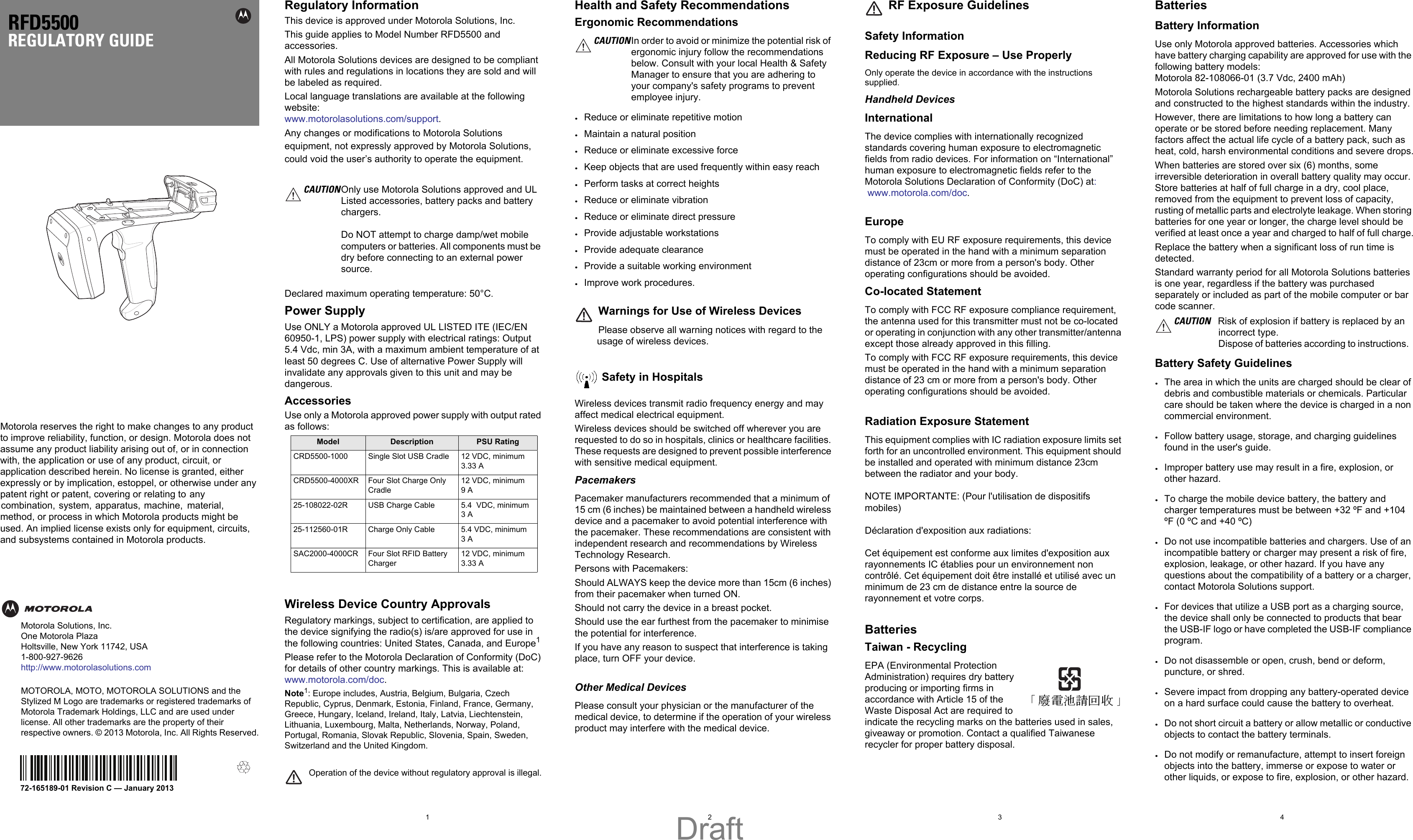 Zebra Technologies RFD5500 UHF RFID READER ACCESSORY User Manual