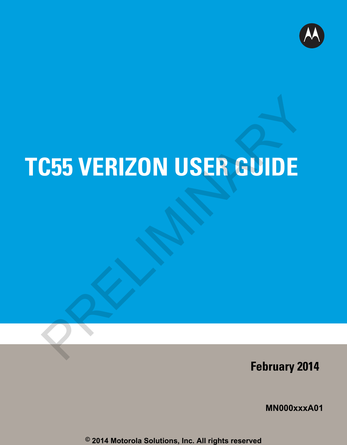 Zebra Technologies TC55CH TOUCH COMPUTER User Manual TC55 Verizon User ...