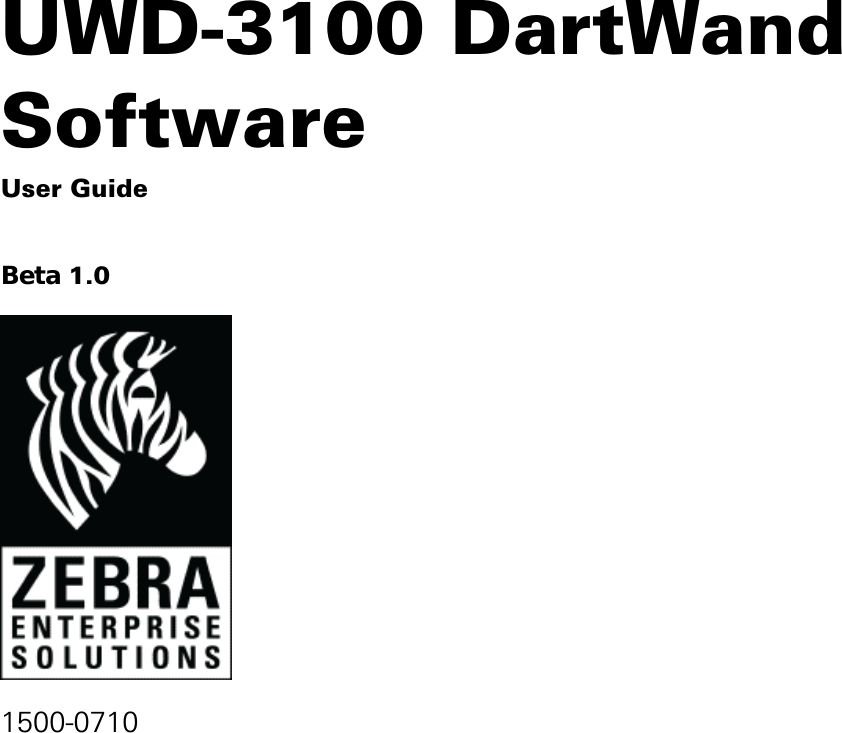   UWD-3100 DartWand Software User Guide Beta 1.0  1500-0710   