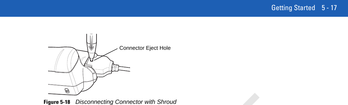 Getting Started 5 - 17Figure 5-18Disconnecting Connector with ShroudConnector Eject HoleDRAFT
