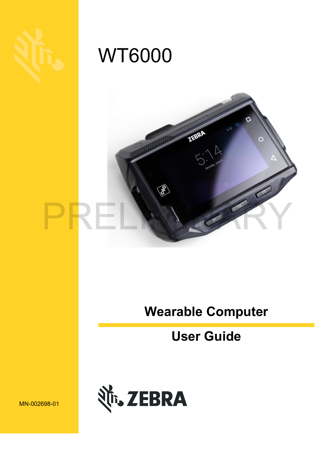 Wearable ComputerUser GuideWT6000MN-002698-01