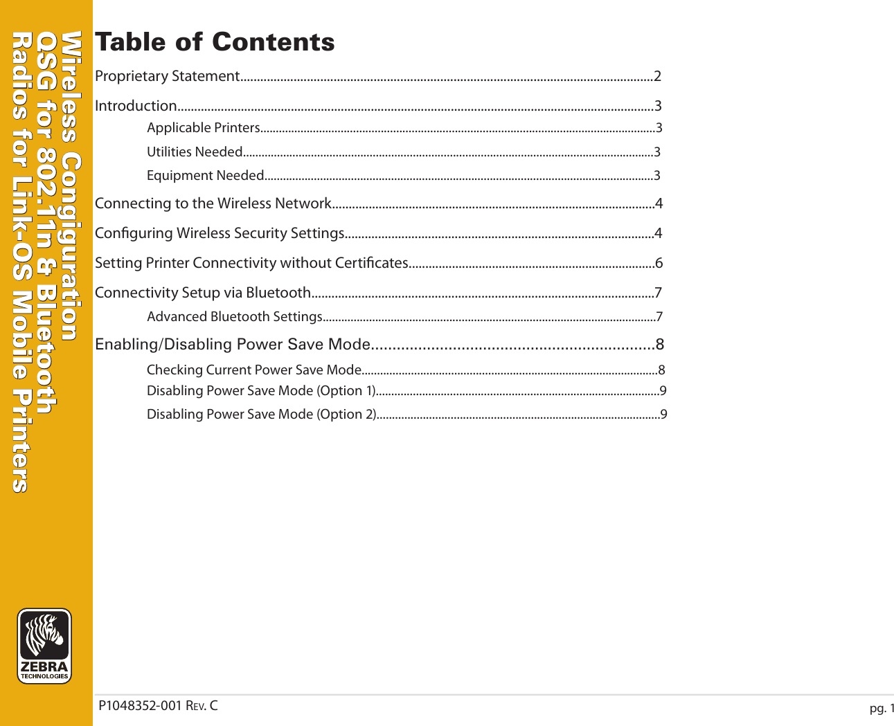Page 2 of 11 - Zebra Zebra-Zebra-P1048352-001-Users-Manual- P1048352-001 Zebra-zebra-p1048352-001-users-manual