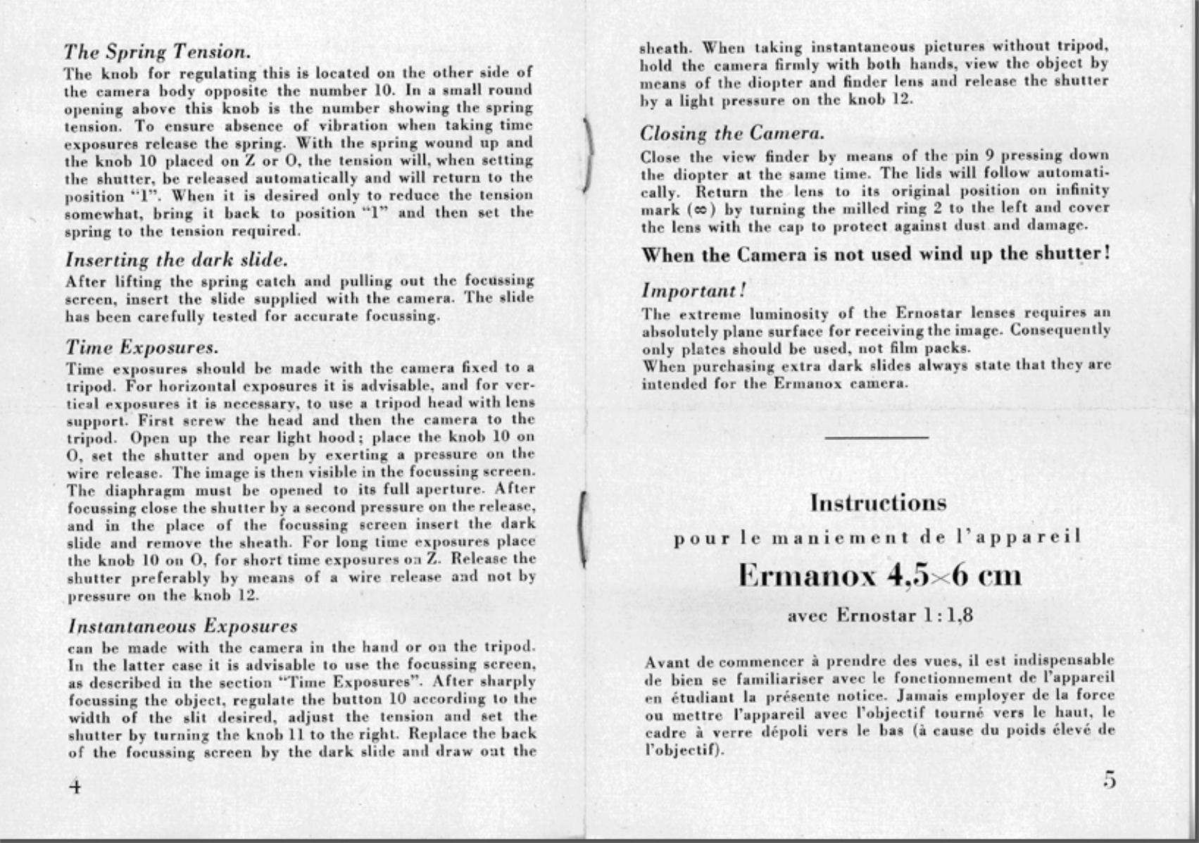 Page 3 of 4 - Zeiss-Ikon Zeiss-Ikon-Ermanox-45-X-6Cm-Directions-For-Use- Zeiss-ikon-ermanox-45-x-6cm-directions-for-use
