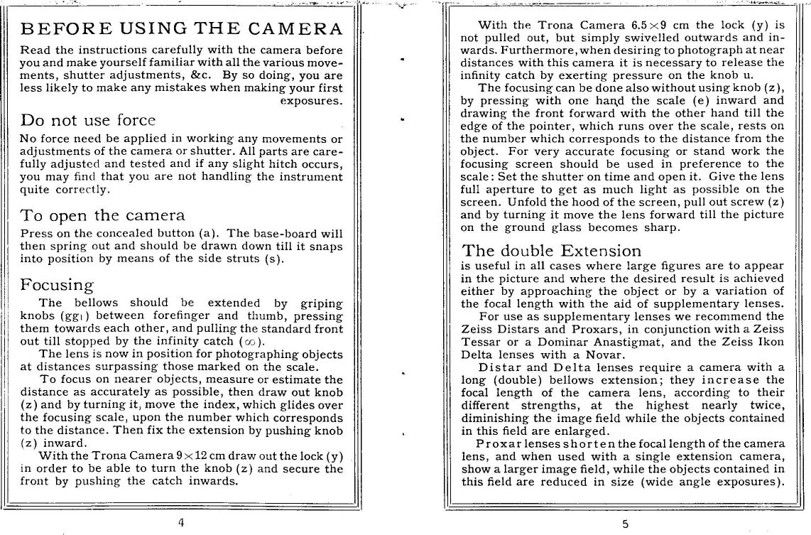 Zeiss Ikon Maximar Instruction Manual