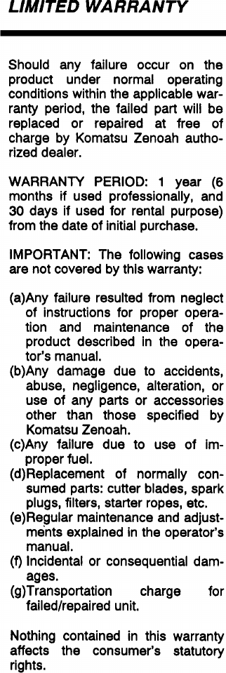 Page 10 of 10 - Zenoah Zenoah-Bc340Dwm-Users-Manual-  Zenoah-bc340dwm-users-manual