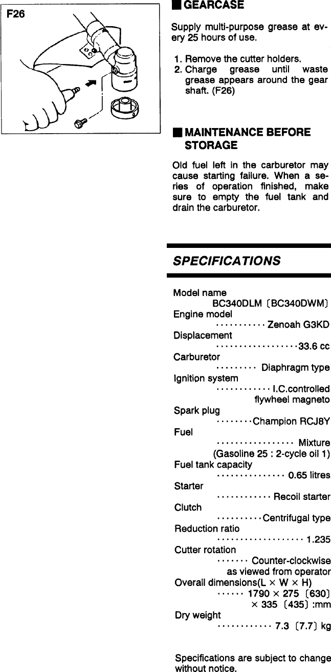 Page 9 of 10 - Zenoah Zenoah-Bc340Dwm-Users-Manual-  Zenoah-bc340dwm-users-manual