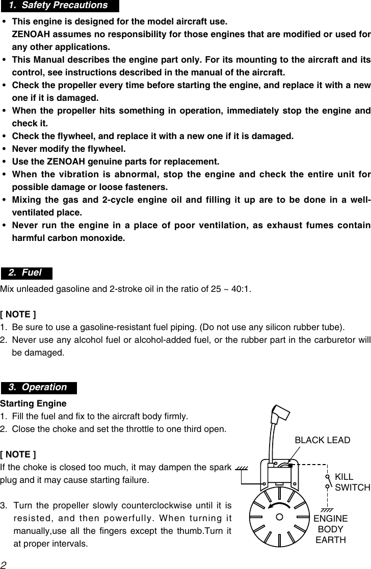 Page 2 of 8 - Zenoah Zenoah-G380Pu-Users-Manual- OM, Zenoah, G380PU, 2008-10, EN  Zenoah-g380pu-users-manual