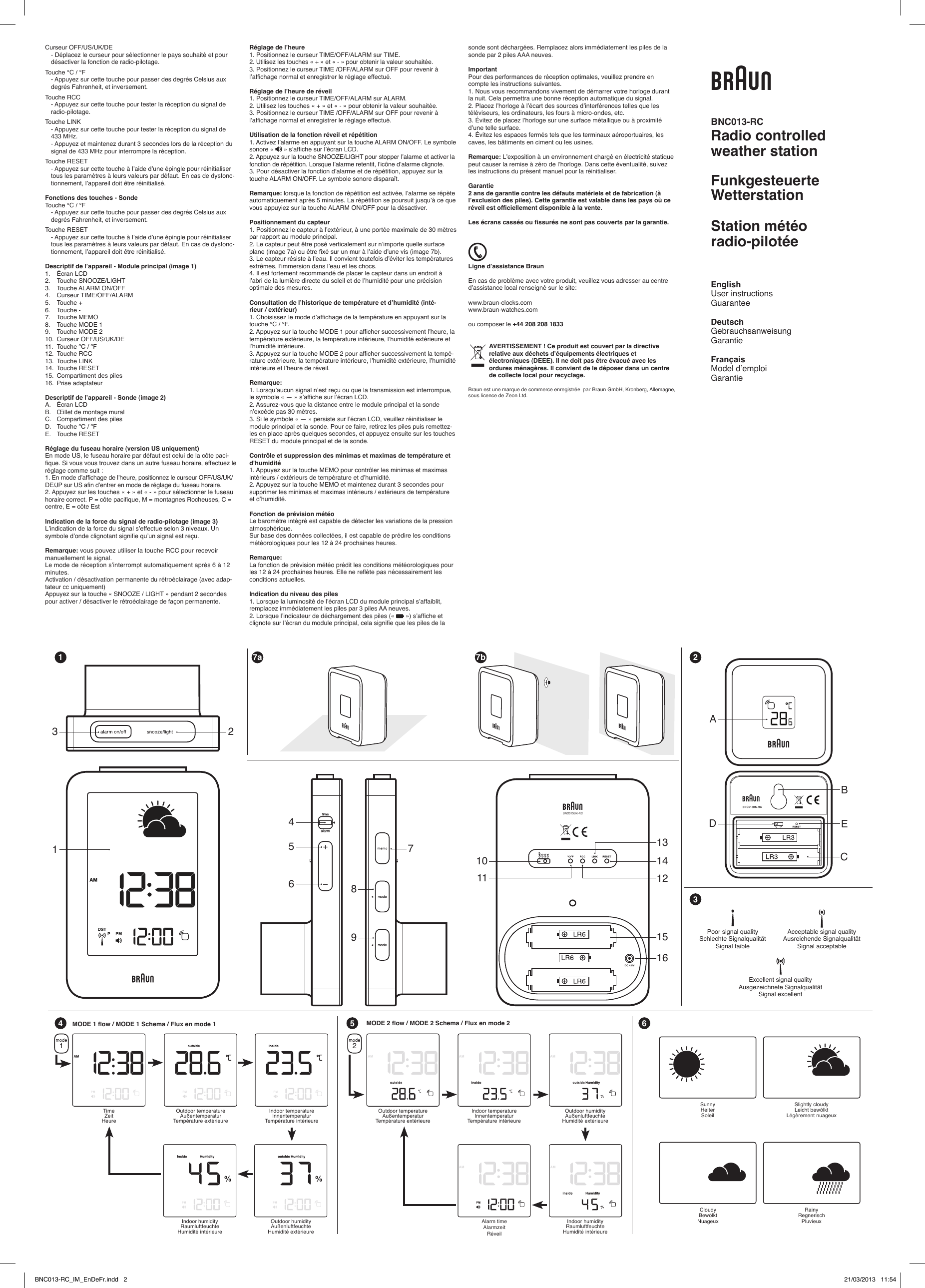 Zeon Far East BNC RC Radio Controlled Weather Station User Manual