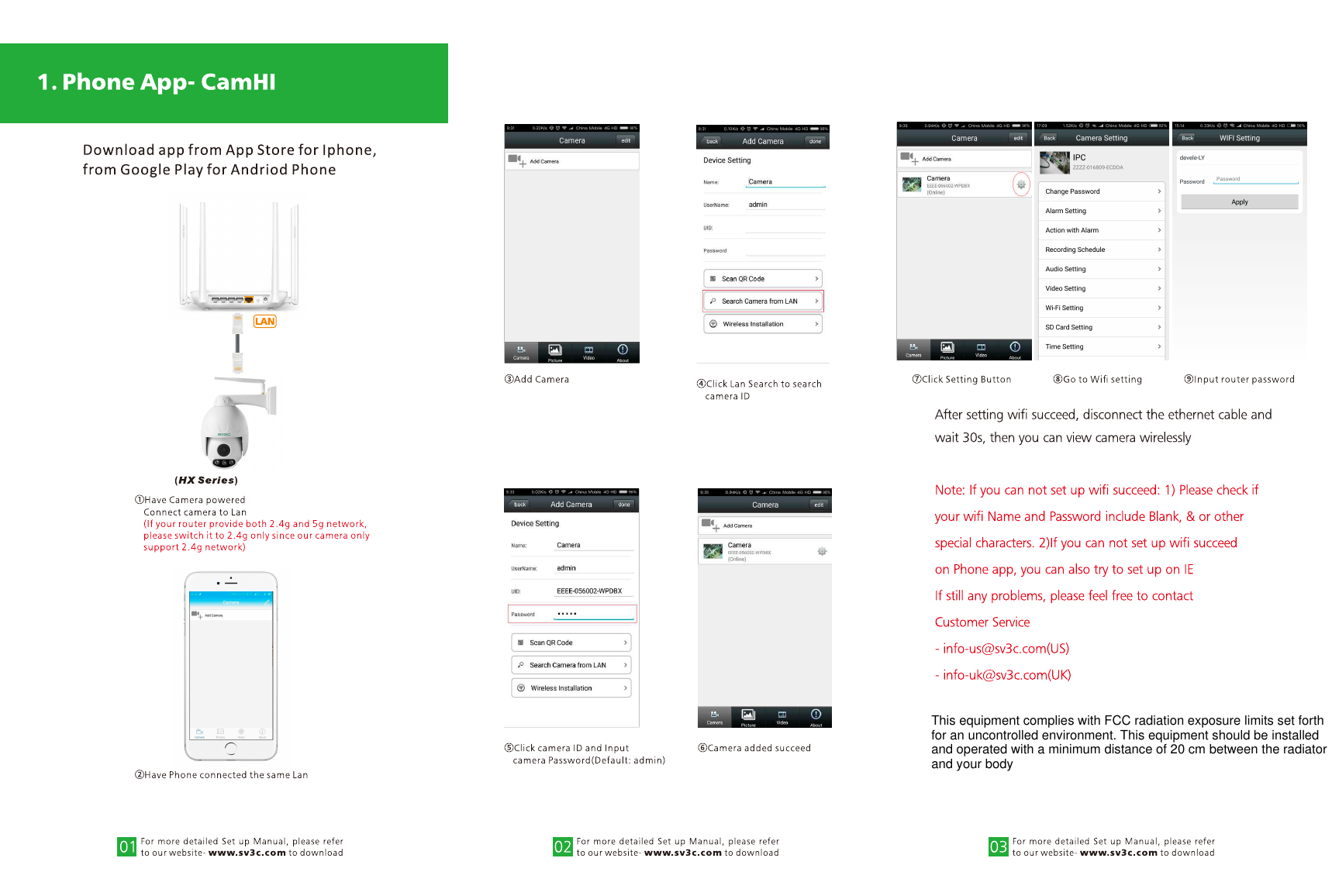 This equipment complies with FCC radiation exposure limits set forth for an uncontrolled environment. This equipment should be installed and operated with a minimum distance of 20 cm between the radiator and your body