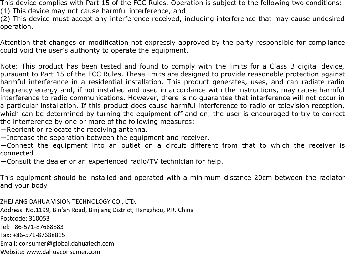 Page 9 of Zhejiang Dahua Vision Technology IPC-AX2 CONSUMER CAMERA User Manual