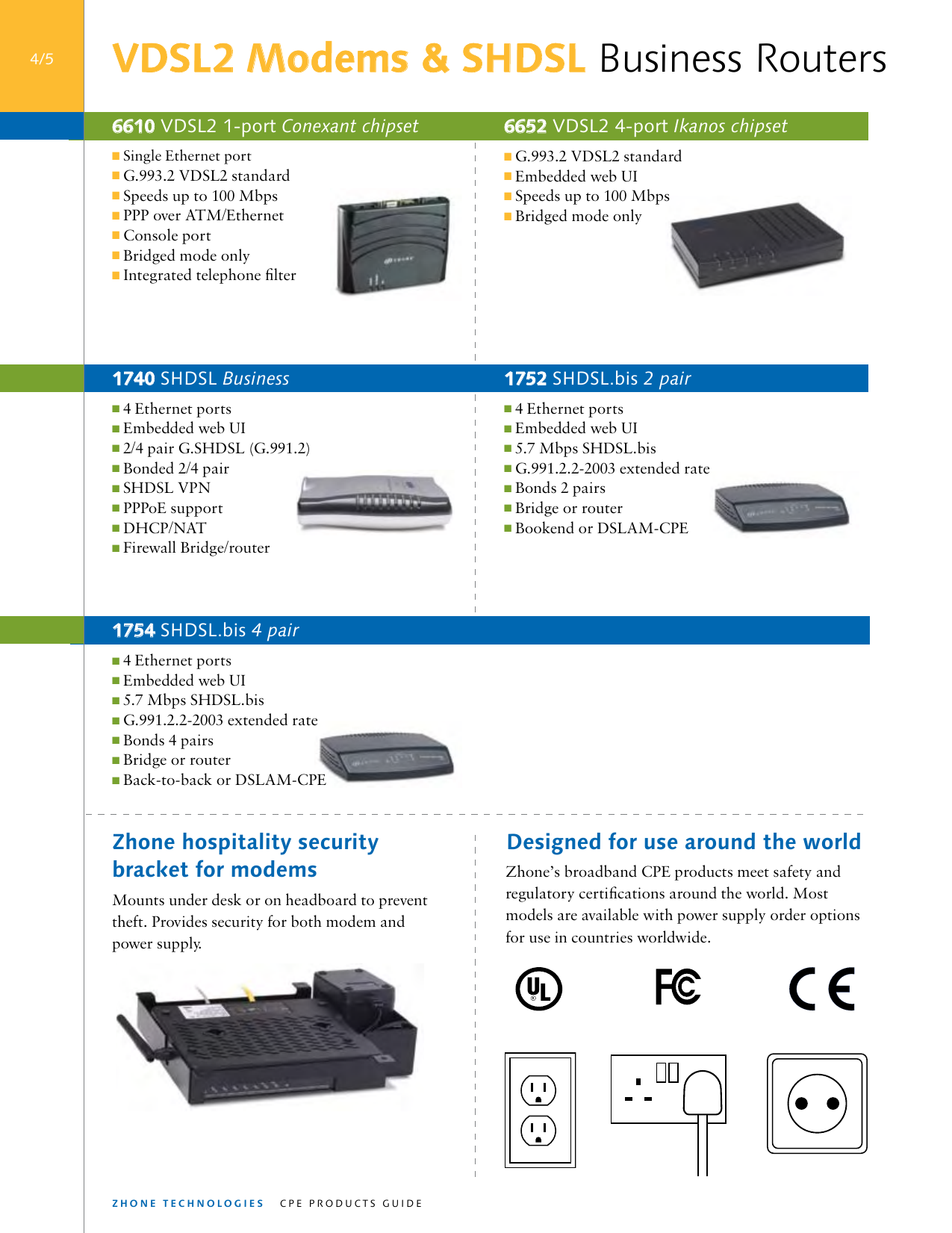 Page 4 of 7 - Zhone Zhone-2110-Users-Manual- Customer Premises Equipment Product Guide  Zhone-2110-users-manual