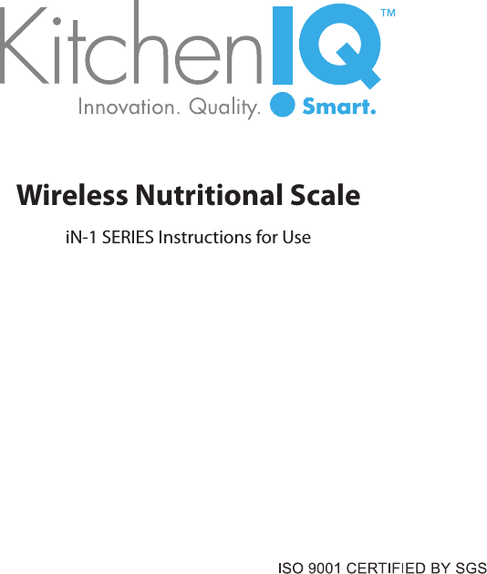 iN-1 SERIES Instructions for UseWireless Nutritional Scale