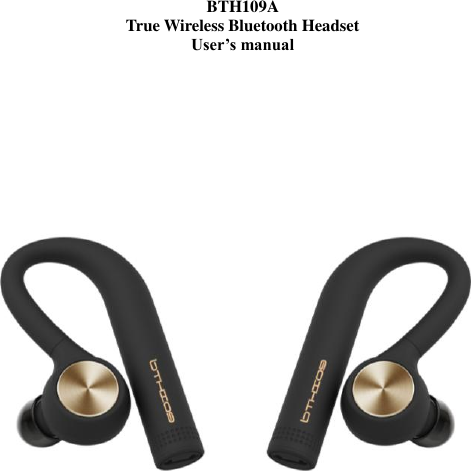 BTH109A True Wireless Bluetooth Headset User’s manual                                