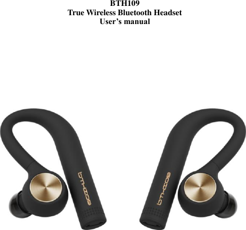  BTH109 True Wireless Bluetooth Headset User’s manual                             