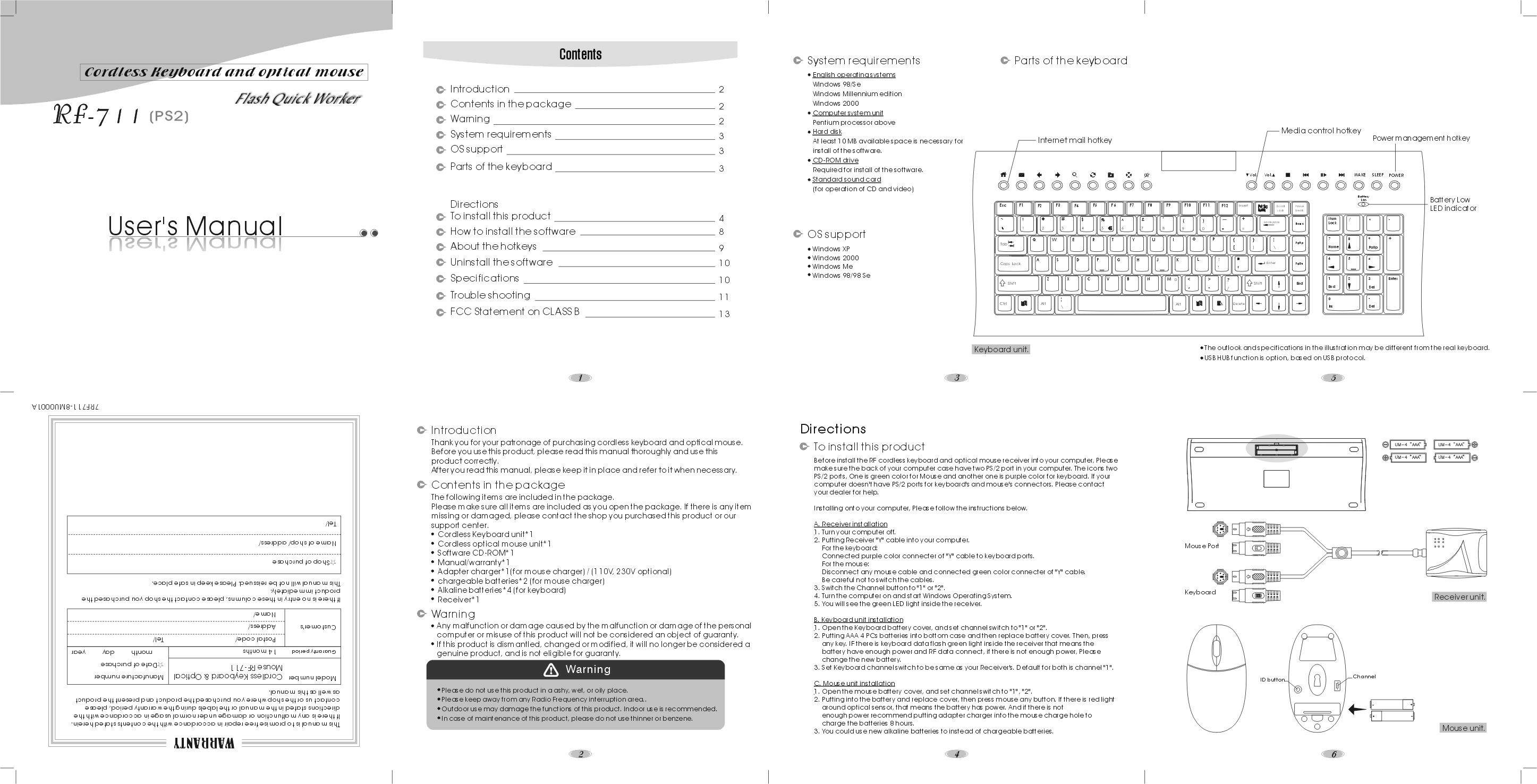 Slim Wireless Keyboard User Manual