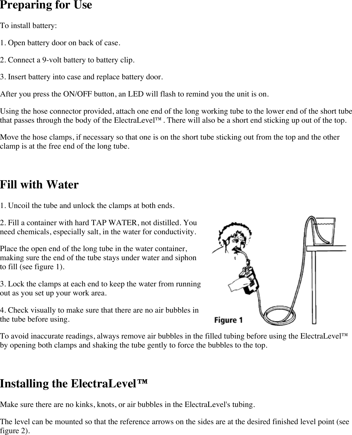 Page 1 of 4 - Zircon Zircon-Electralevel-Owner-S-Manual Instructions