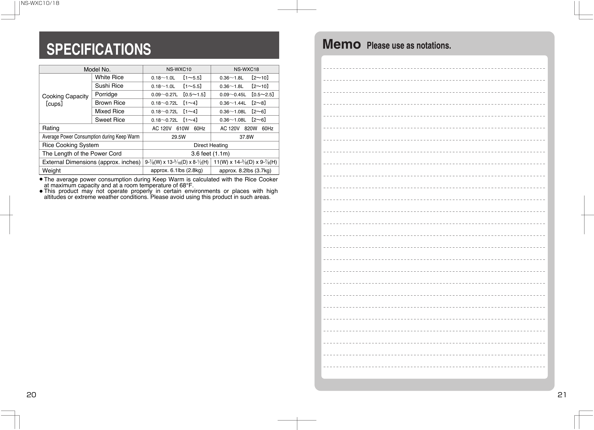 Page 11 of 11 - Zojirushi Zojirushi-Ns-Wxc10-Users-Manual- NS-WXC00  Zojirushi-ns-wxc10-users-manual