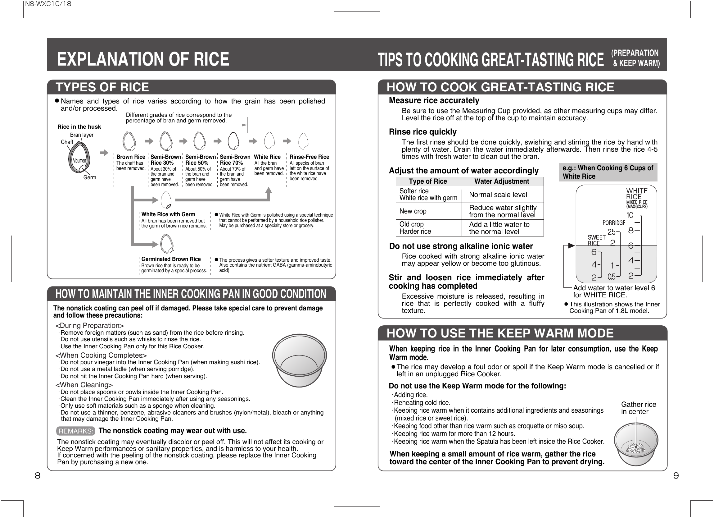 Page 5 of 11 - Zojirushi Zojirushi-Ns-Wxc10-Users-Manual- NS-WXC00  Zojirushi-ns-wxc10-users-manual
