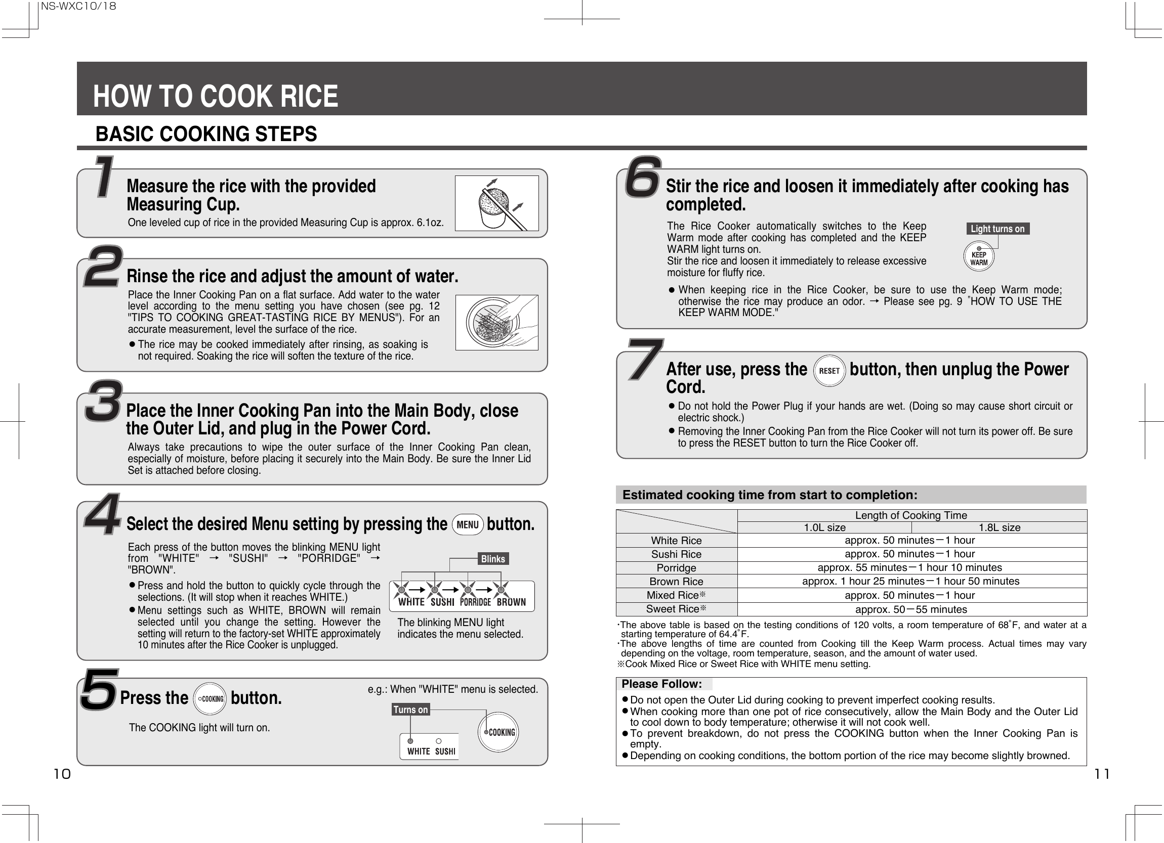 Page 6 of 11 - Zojirushi Zojirushi-Ns-Wxc10-Users-Manual- NS-WXC00  Zojirushi-ns-wxc10-users-manual
