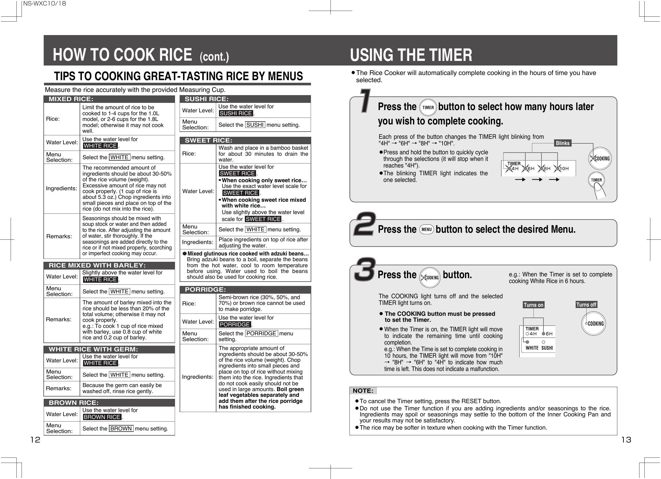 Page 7 of 11 - Zojirushi Zojirushi-Ns-Wxc10-Users-Manual- NS-WXC00  Zojirushi-ns-wxc10-users-manual