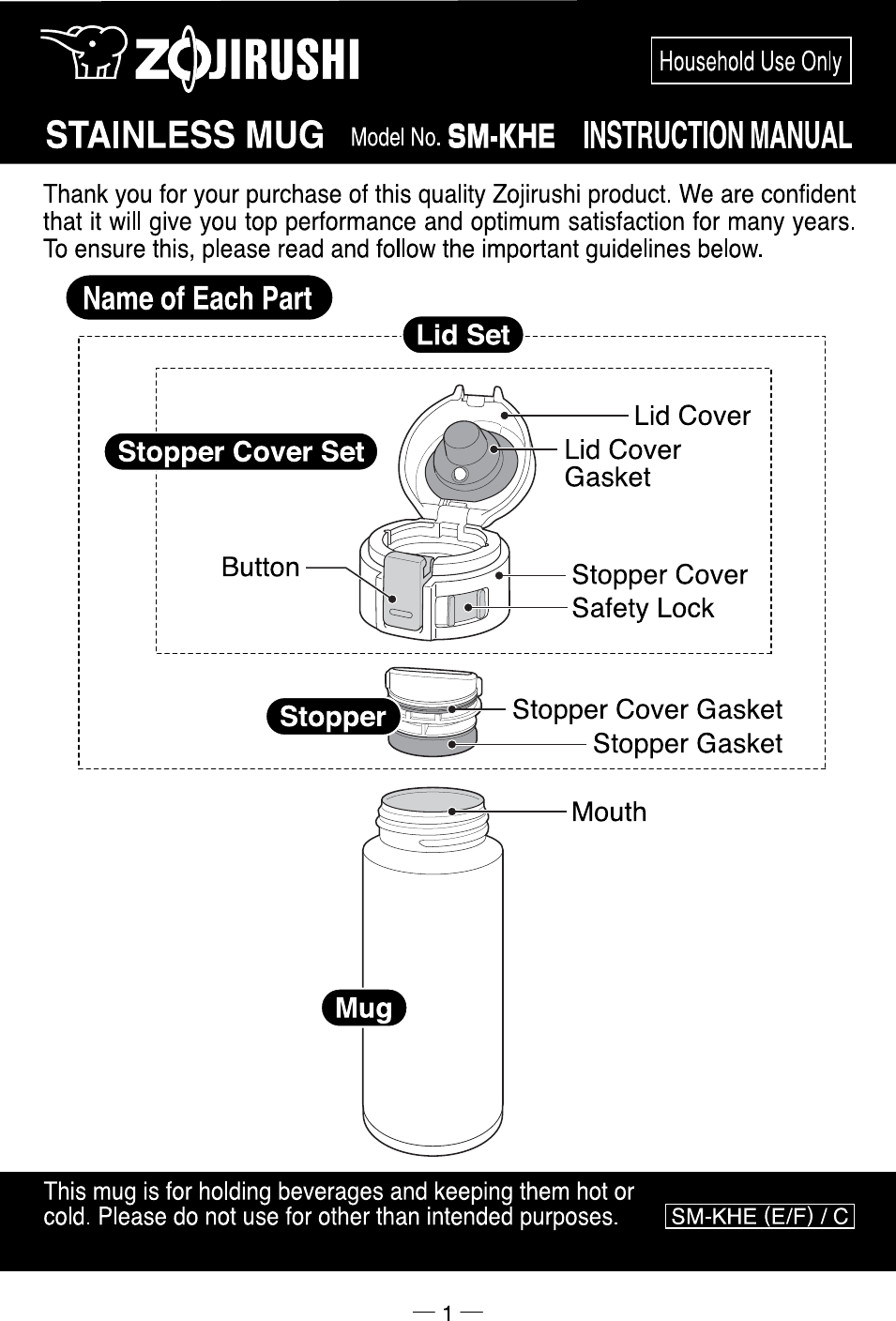 Zojirushi Sm Khe36 48 Owner S Manual Page1