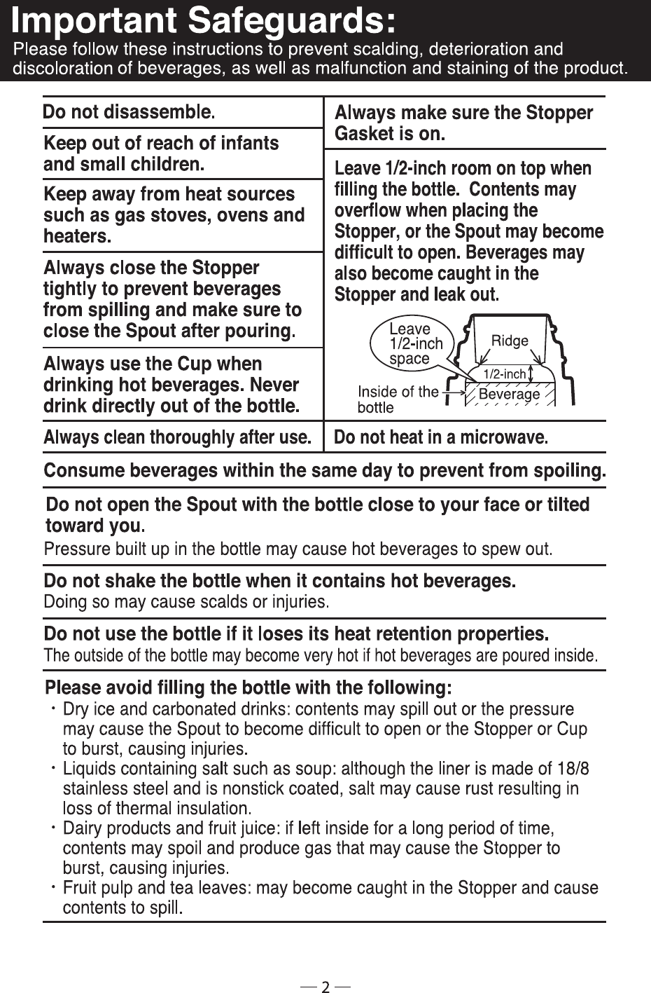 Zojirushi Sv Ggk50 Owner S Manual P1