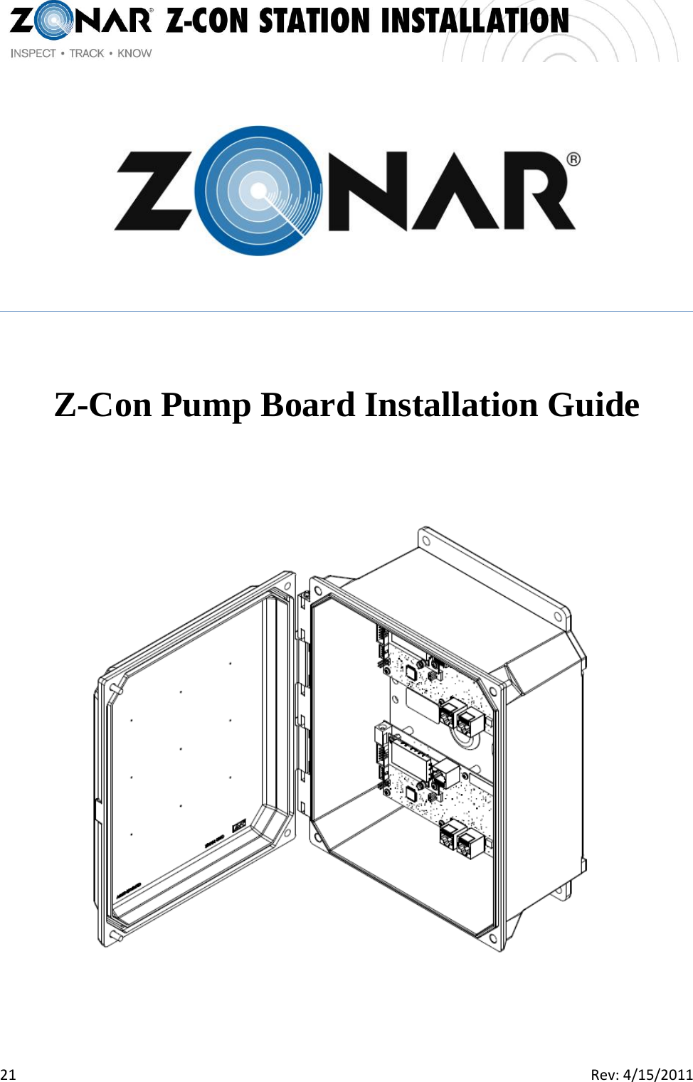   21  Rev:4/15/2011     Z-Con Pump Board Installation Guide  