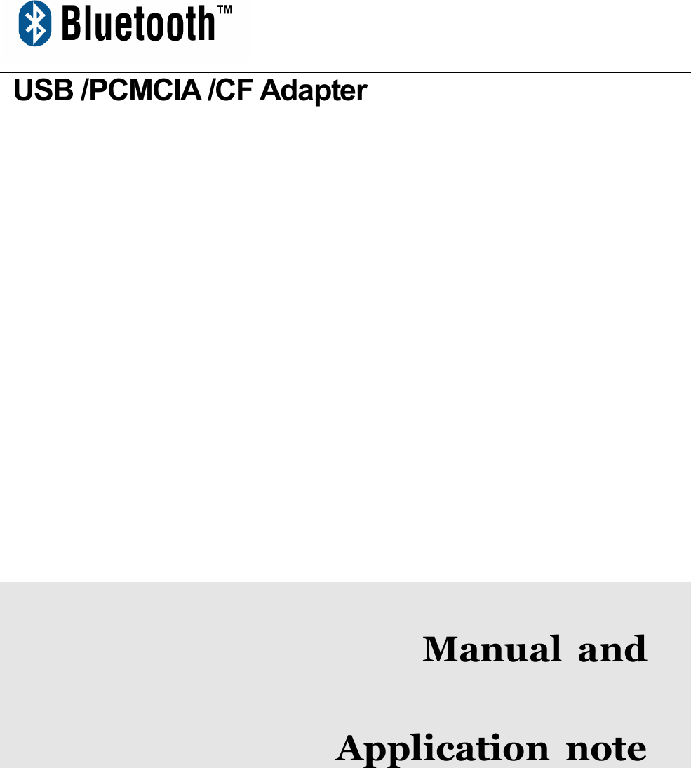  USB /PCMCIA /CF Adapter          Manual and Application note1.4
