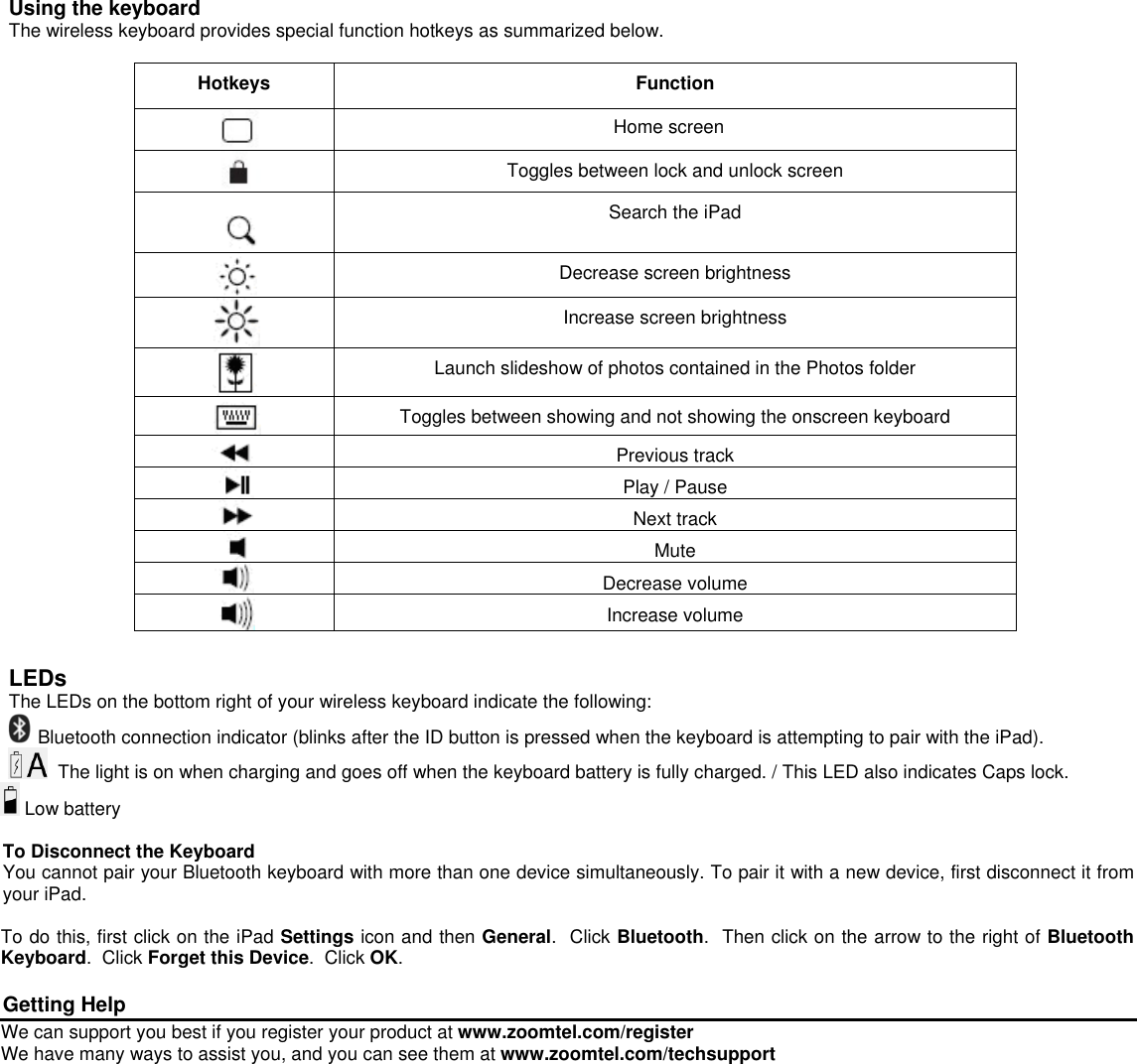 Page 2 of 5 - Zoom Zoom-9010-Users-Manual- Wireless Keyboard Quick Start  Zoom-9010-users-manual