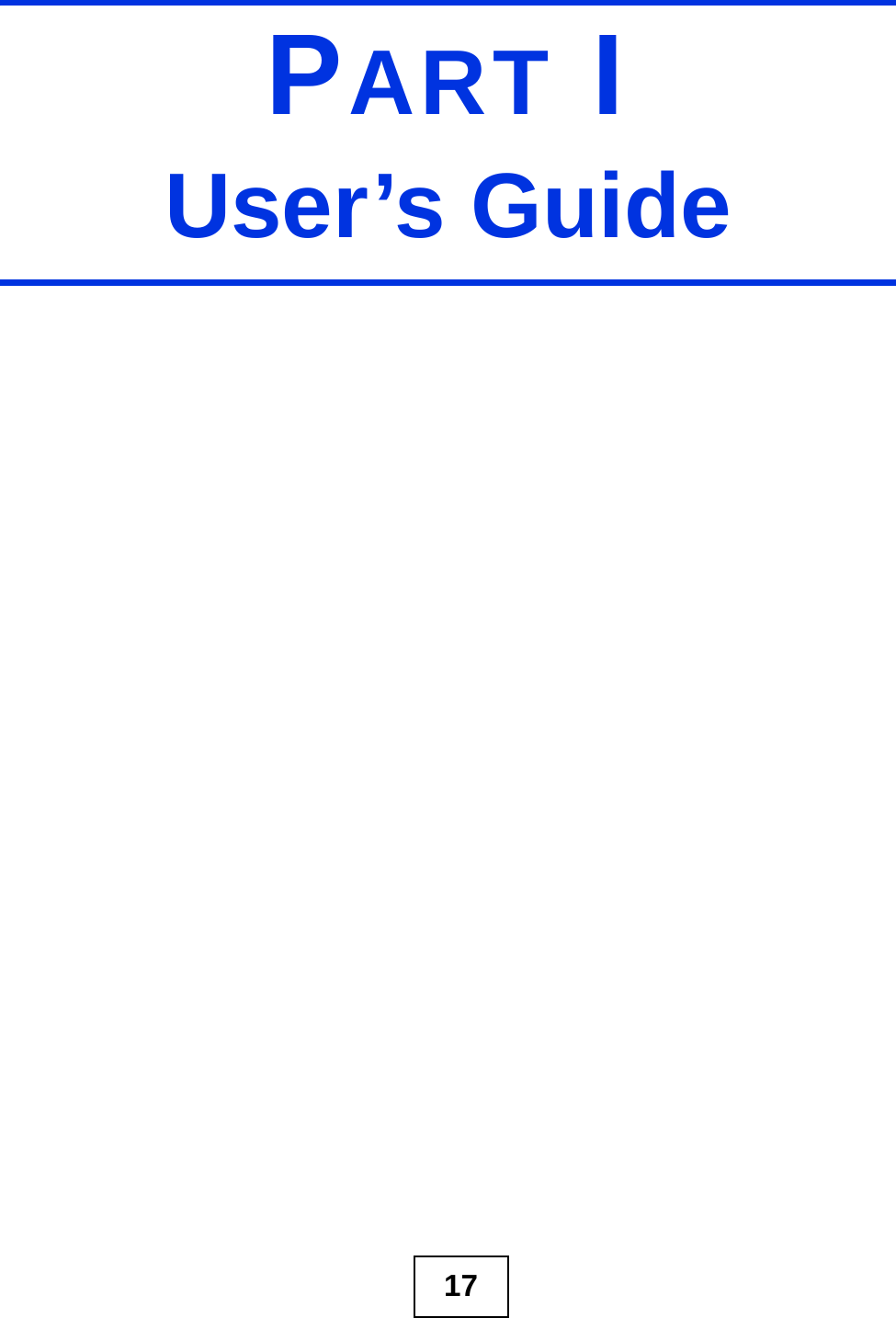 17PART IUser’s Guide 