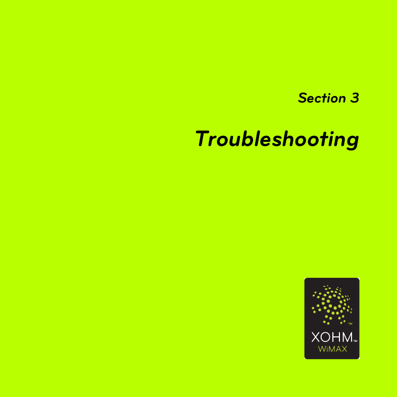 Section 3Troubleshooting