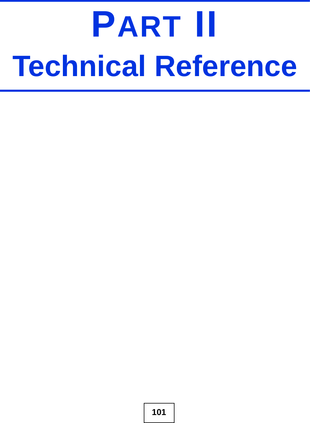 101PART IITechnical Reference