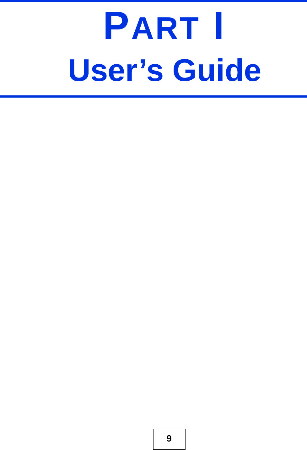 9PART IUser’s Guide