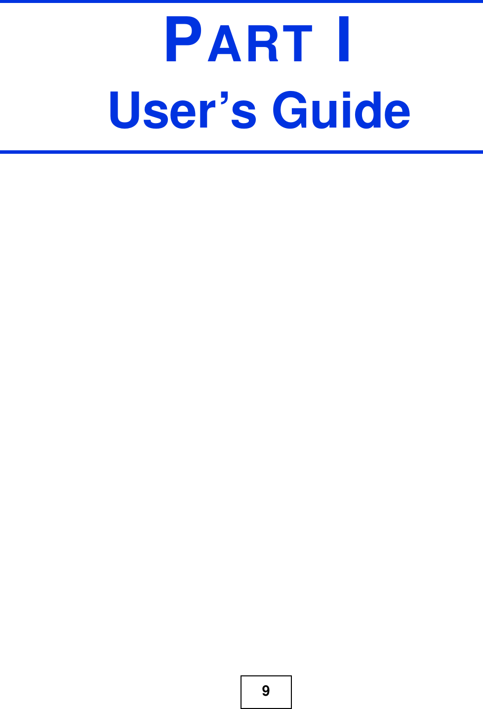 9PART IUser’s Guide