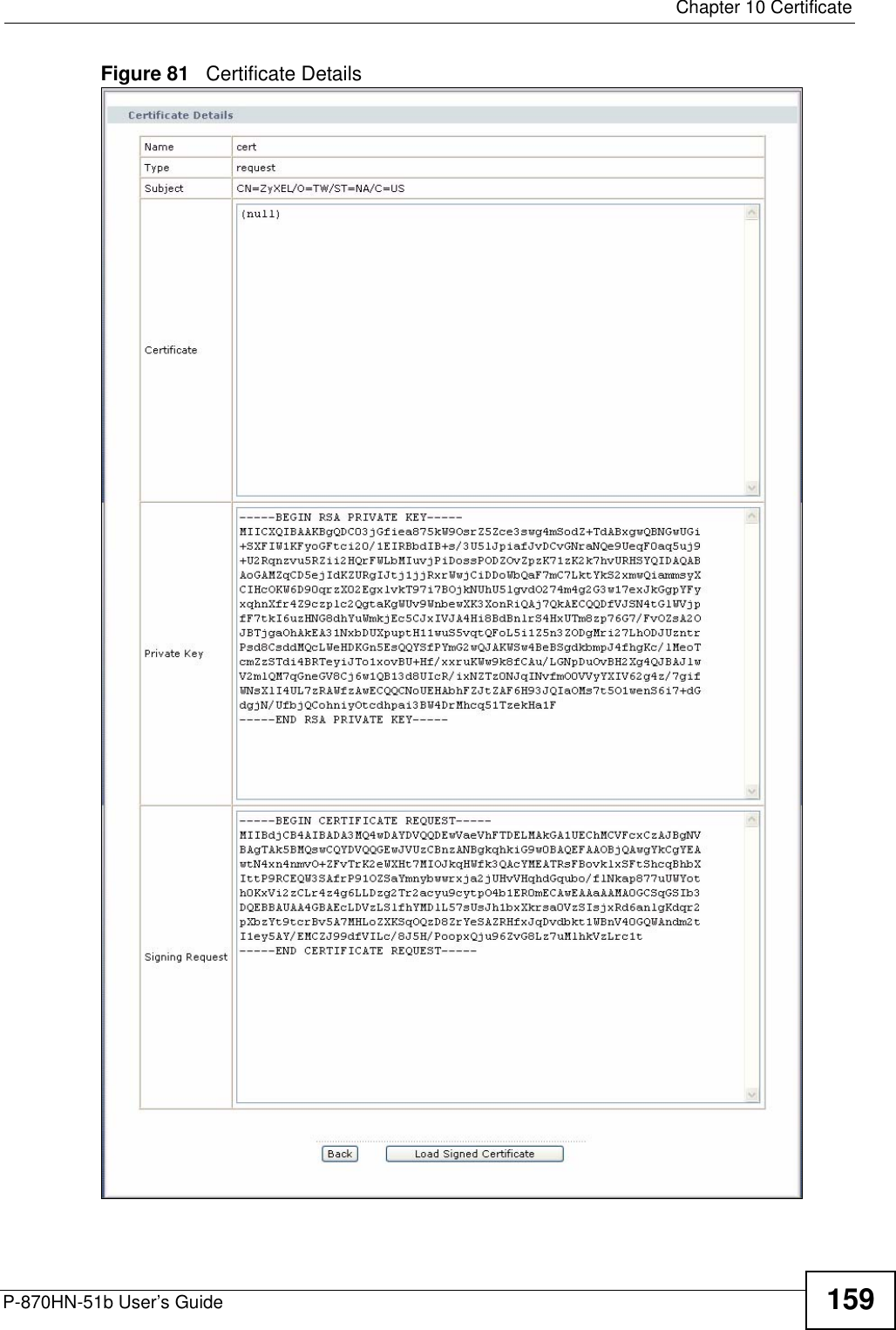  Chapter 10 CertificateP-870HN-51b User’s Guide 159Figure 81   Certificate Details