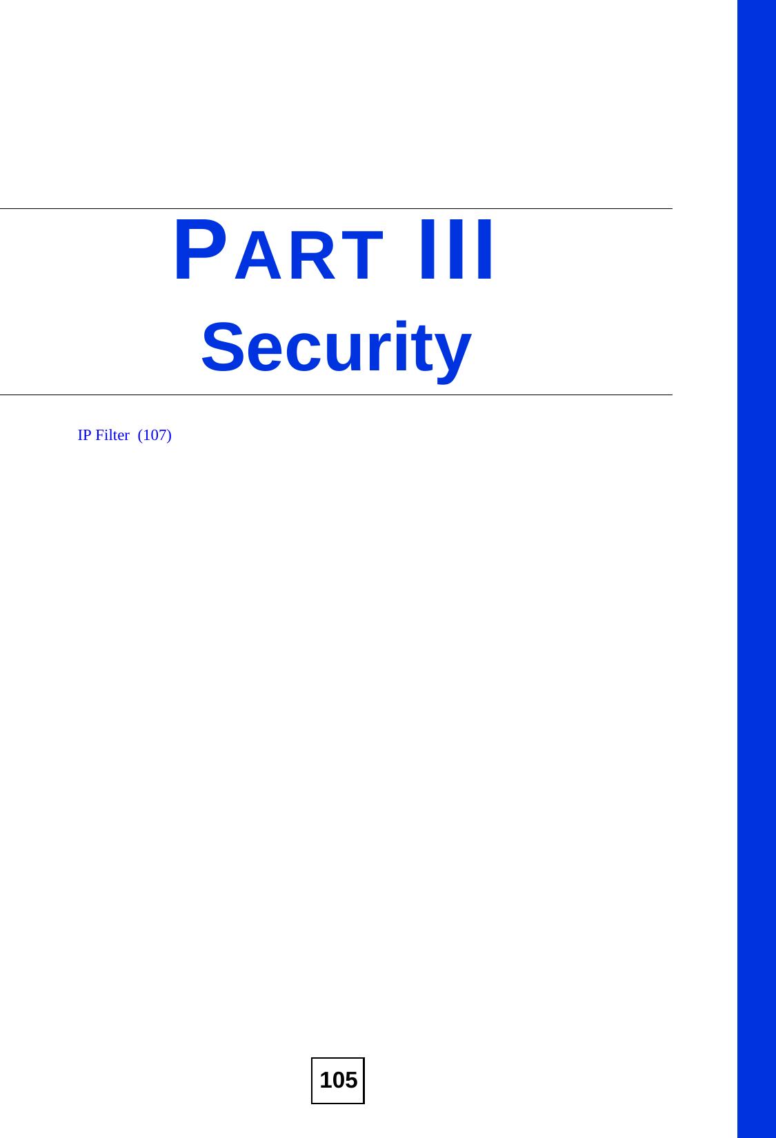 105PART IIISecurityIP Filter  (107)