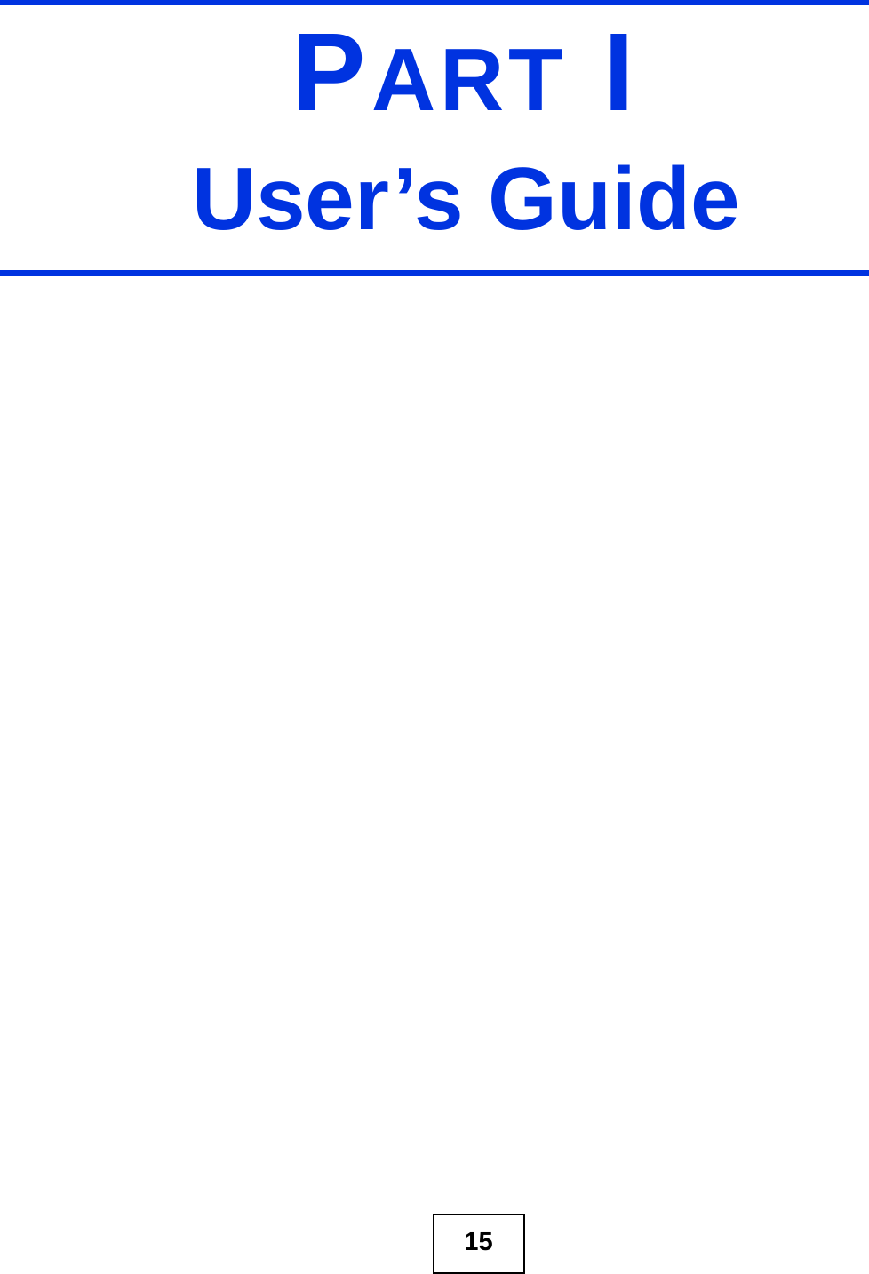 15PART IUser’s Guide 